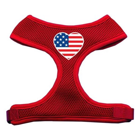 UNCONDITIONAL LOVE Heart Flag USA Screen Print Soft Mesh Harness Red Extra Large UN921455